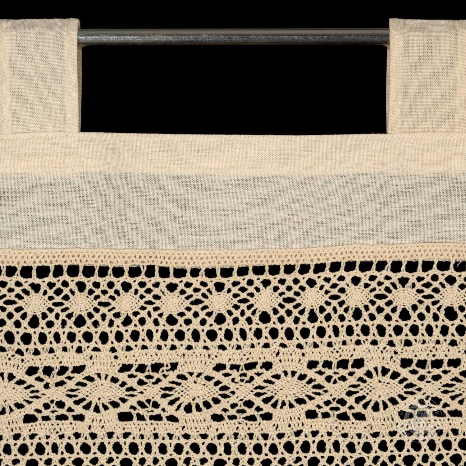 Vitrážová záclona MADDELINE s krajkou béžová 150x35cm