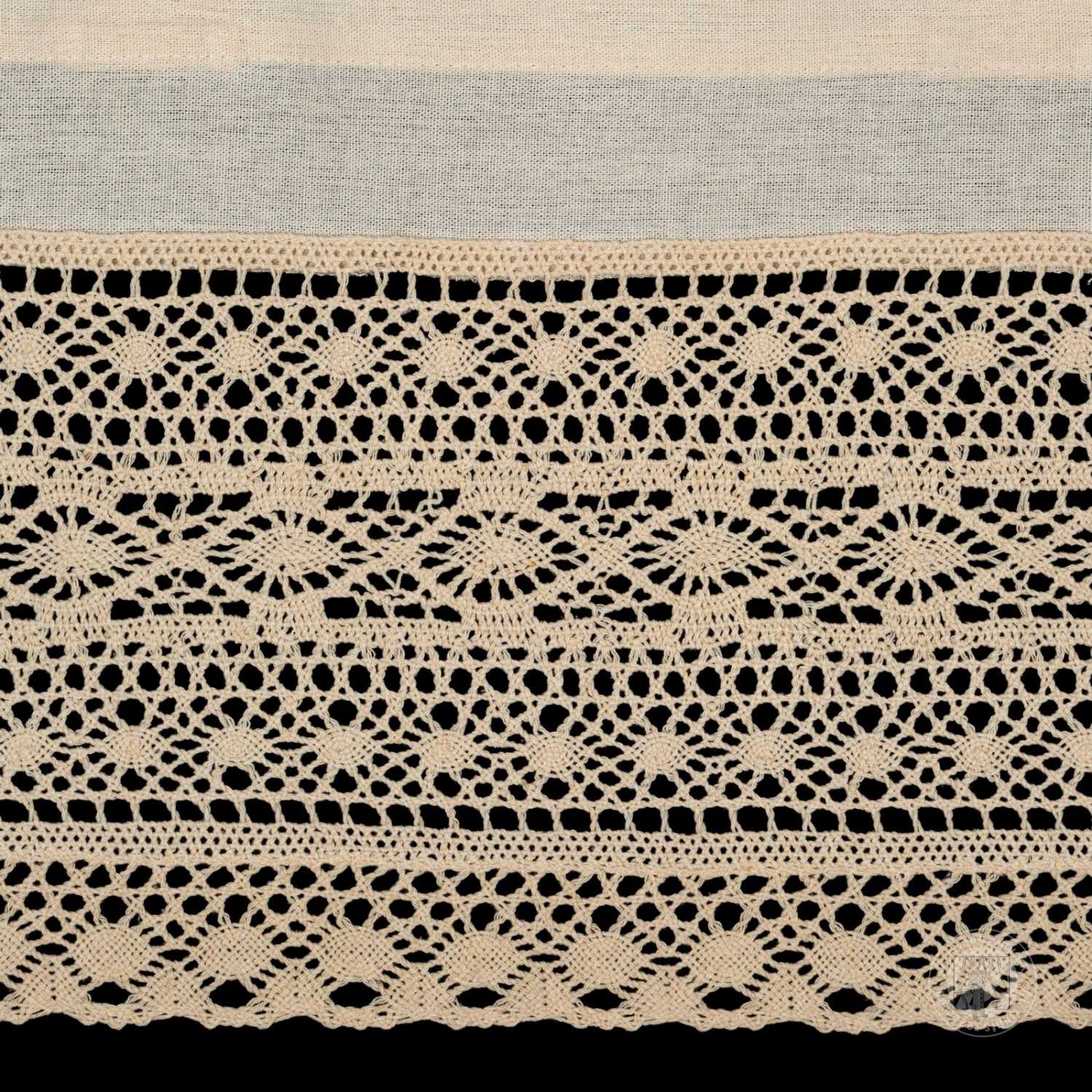 Vitrážová záclona MADDELINE s krajkou béžová 150x35cm