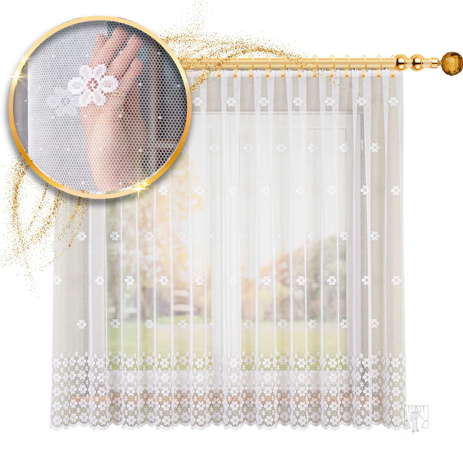 Žakarová záclona metráž 044364/001 175cm