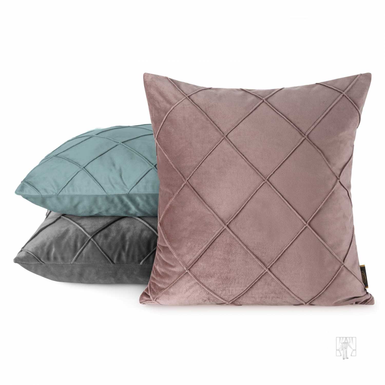 Zamatová obliečka na vankúš NALA2 45x45 cm púdrová