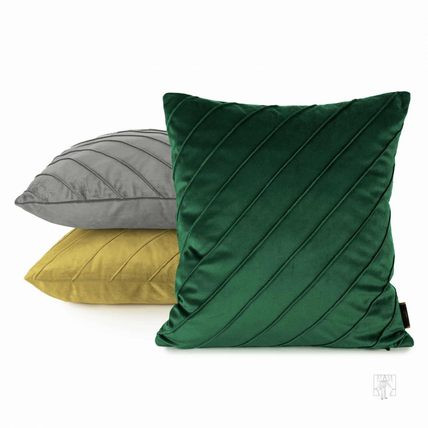 Zamatová obliečka na vankúš NALA3 45x45 cm oceľová