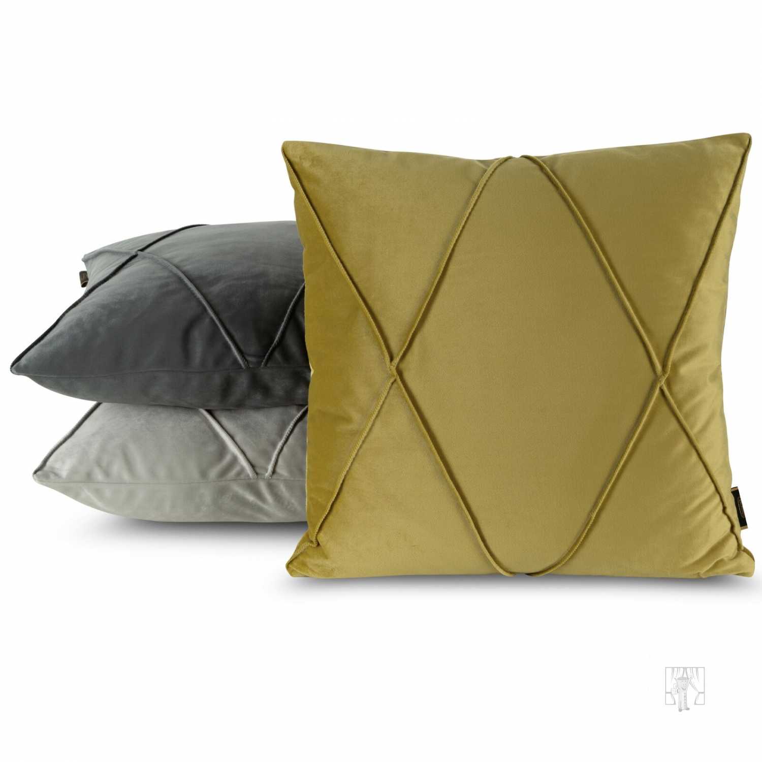  Zamatová obliečka na vankúš NALA1 45x45 cm strieborná