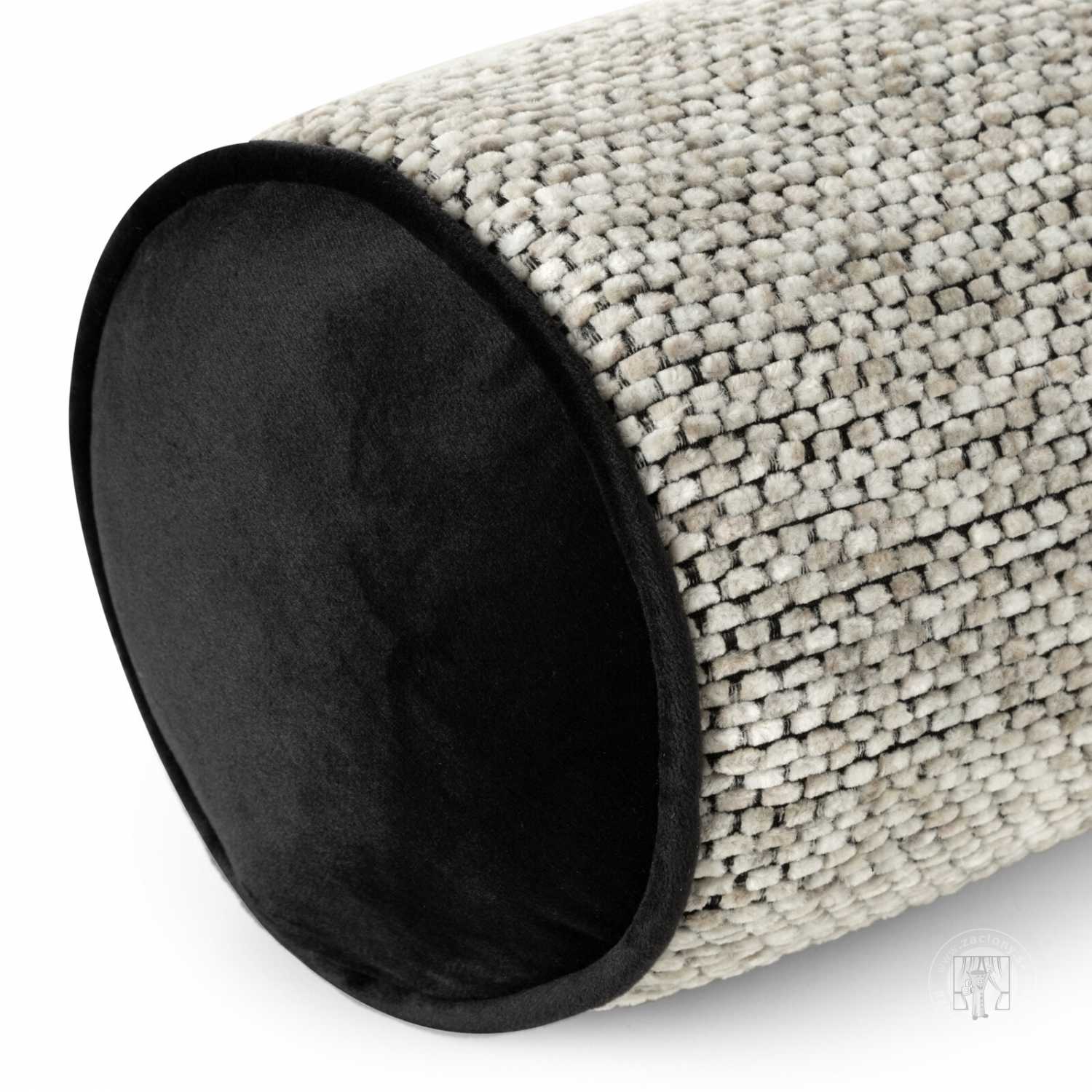 Vankúš valec BARI s lemovaním 15x45 cm béžový