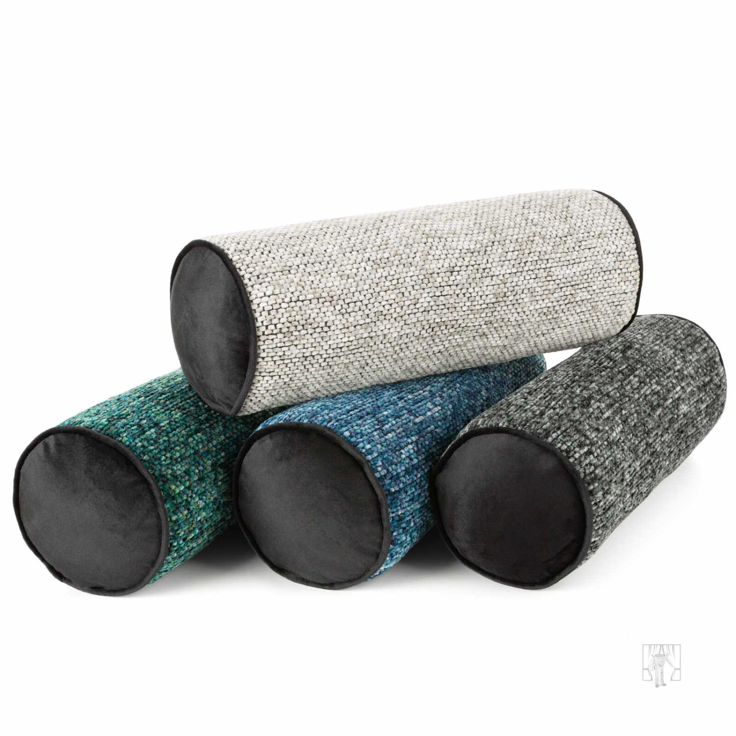 Vankúš valec BARI s lemovaním 15x45 cm béžový