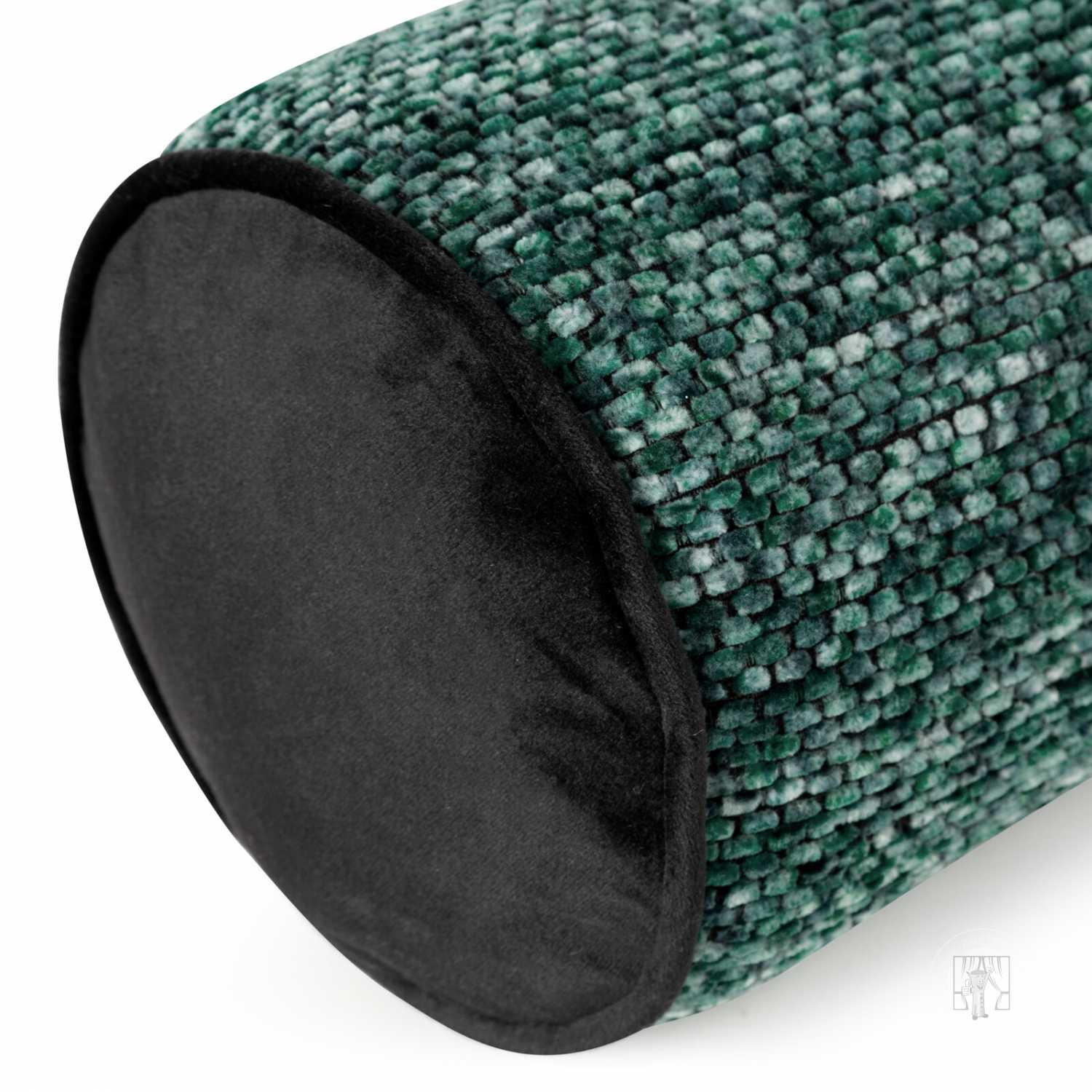 Vankúš valec BARI s lemovaním 15x45 cm zelený