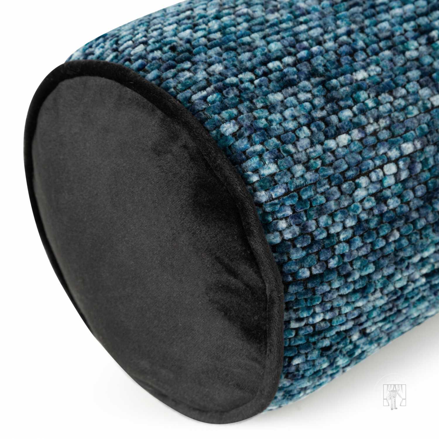 Vankúš valec BARI s lemovaním 15x45 cm modrý