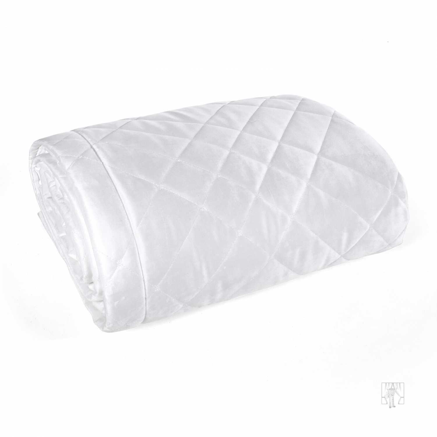 Zamatový prehoz na posteľ RIA6 170x210 cm biely