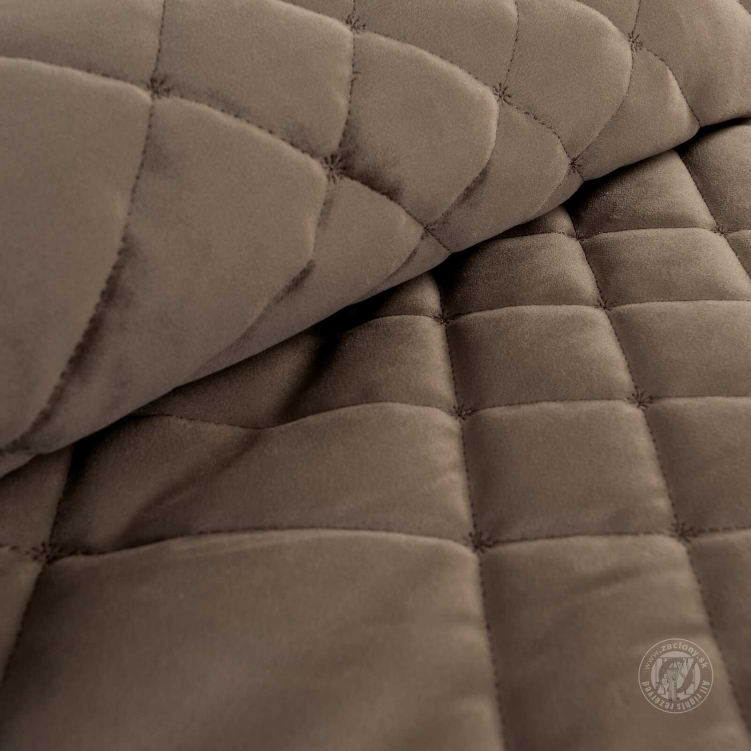 Zamatový prehoz na posteľ RIA6 200x220 cm hnedý