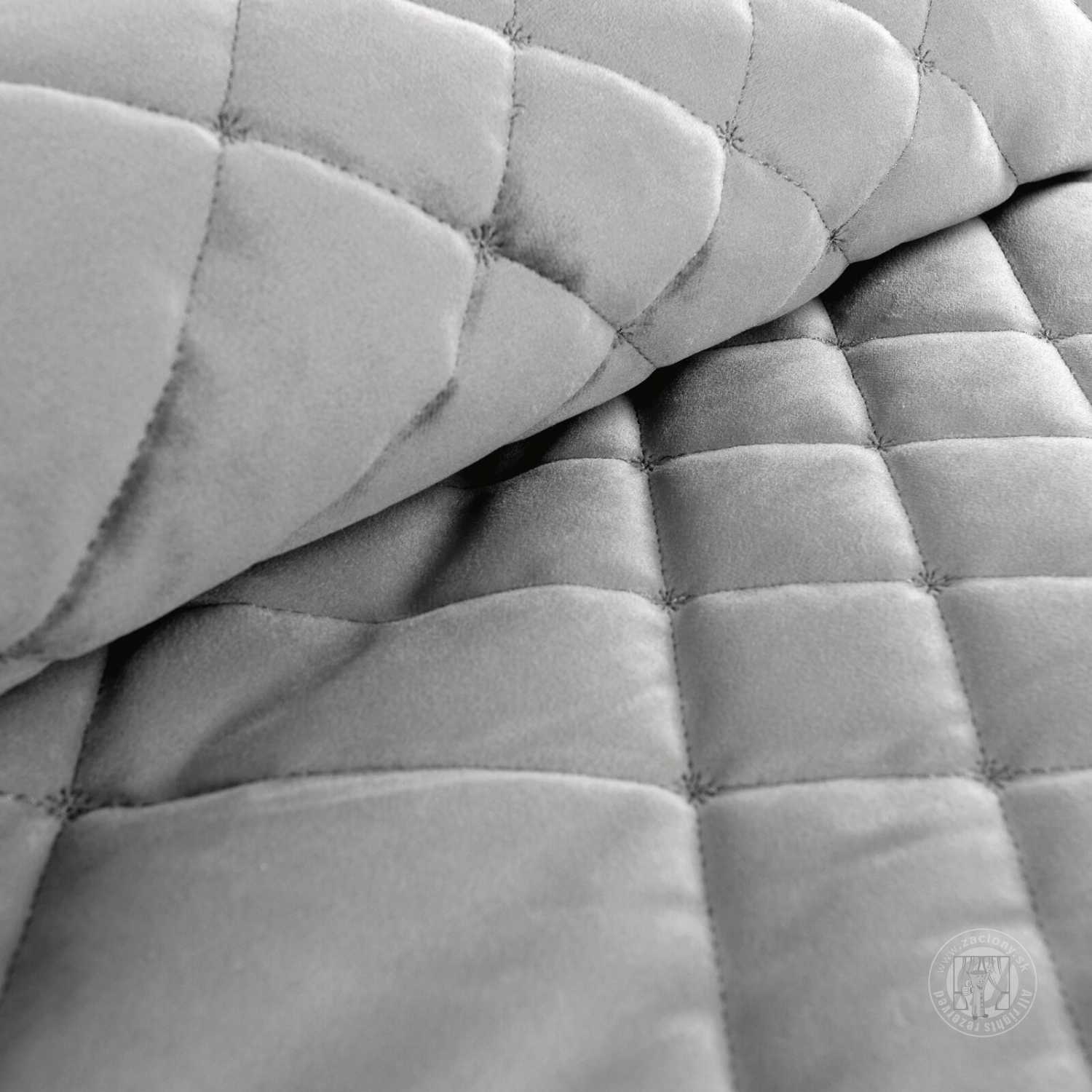 Zamatový prehoz na posteľ RIA6 200x220 cm strieborný