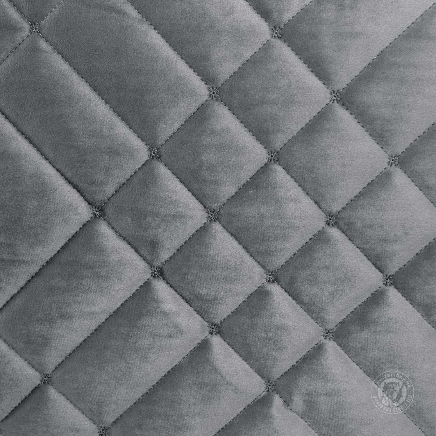 Zamatový prehoz na posteľ RIA6 200x220 cm oceľový