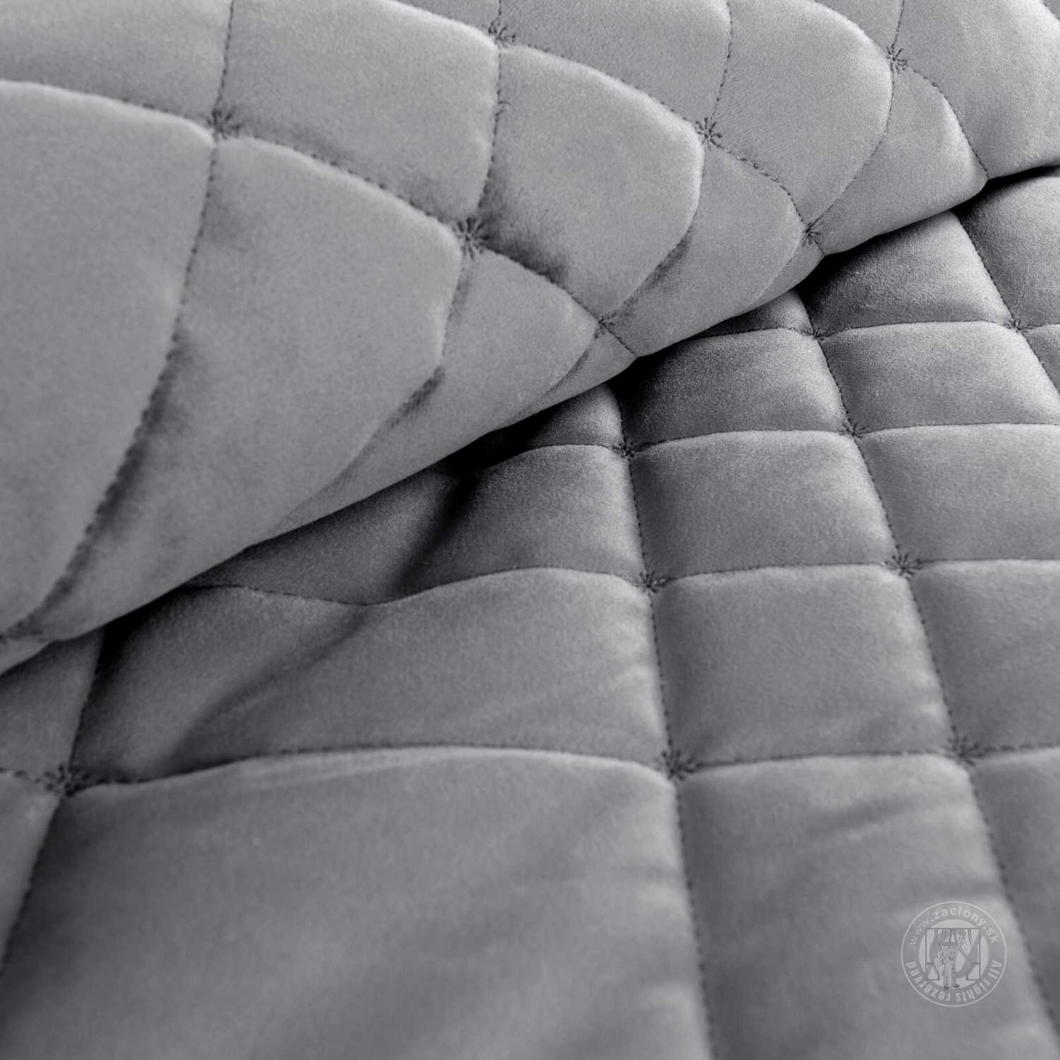 Zamatový prehoz na posteľ RIA6 200x220 cm oceľový