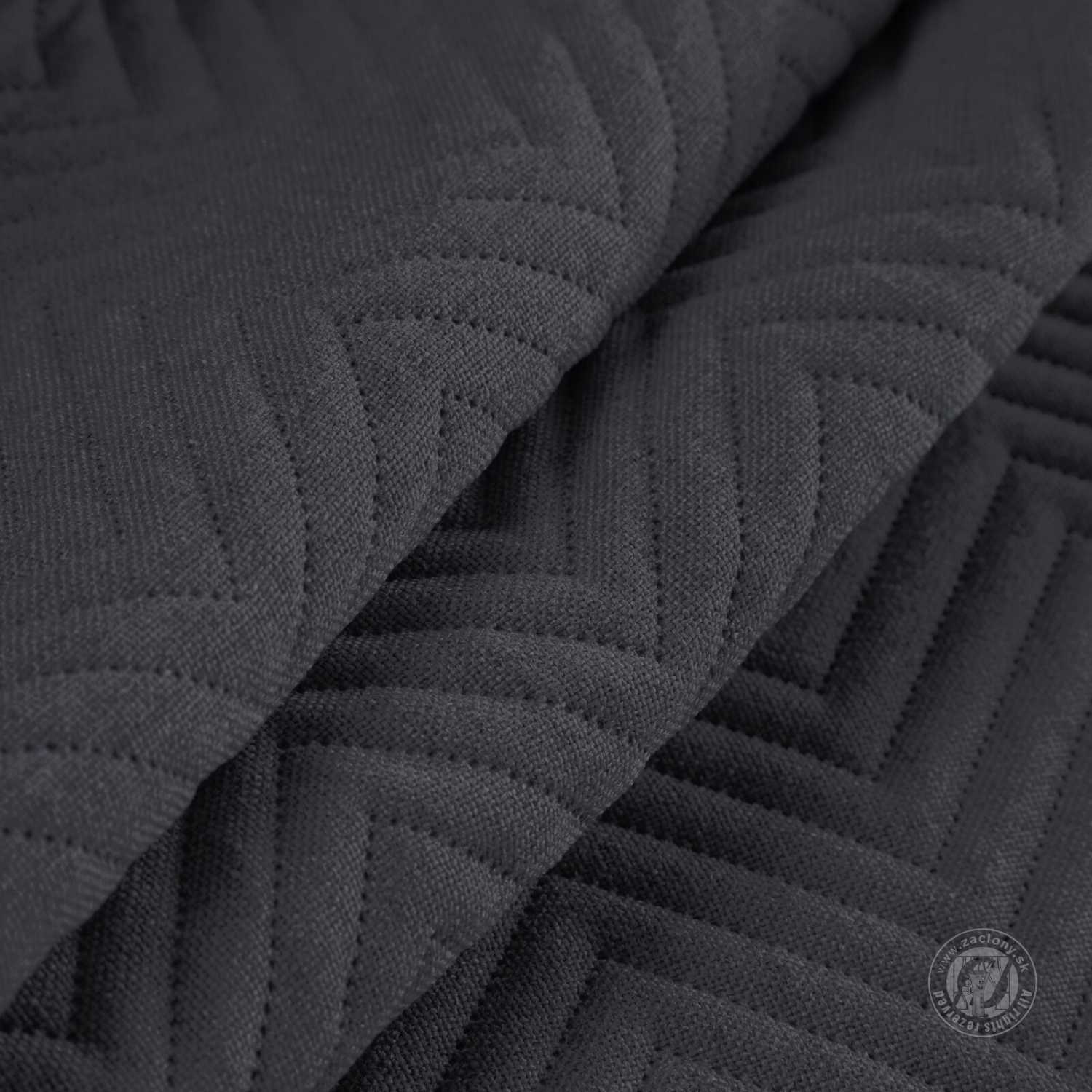 Prehoz na posteľ s ľanovou štruktúrou LEN3 200x220 cm grafitový