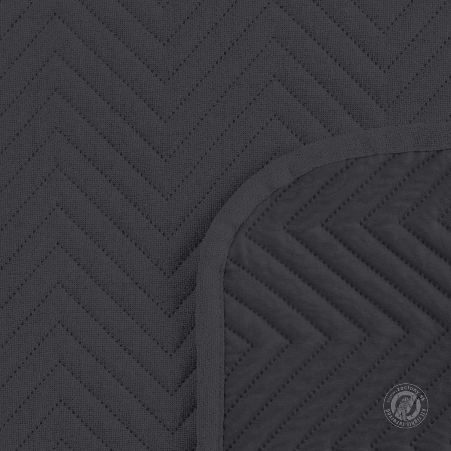 Prehoz na posteľ s ľanovou štruktúrou LEN3 200x220 cm grafitový