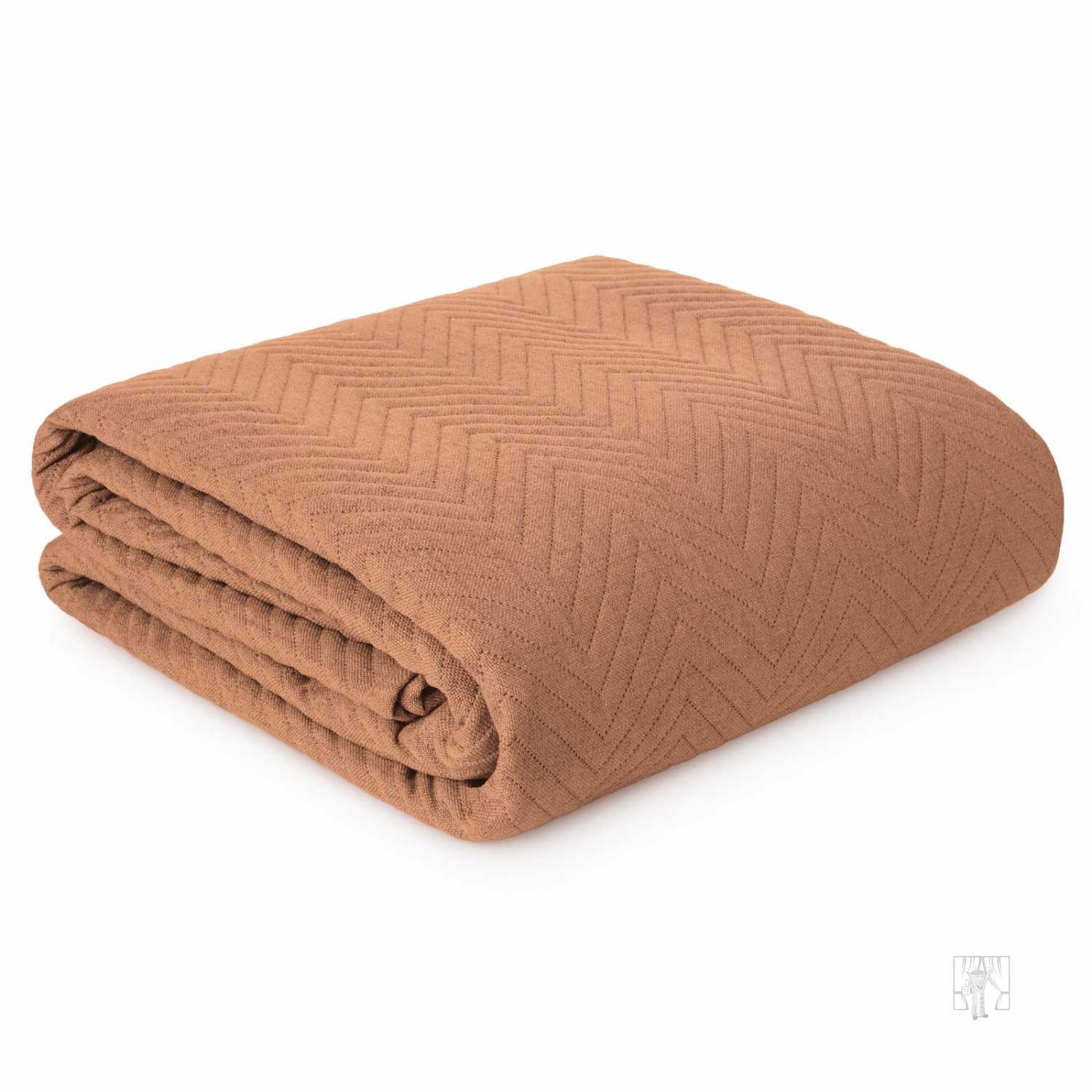 Prehoz na posteľ s ľanovou štruktúrou LEN3 170x210 cm tehlový