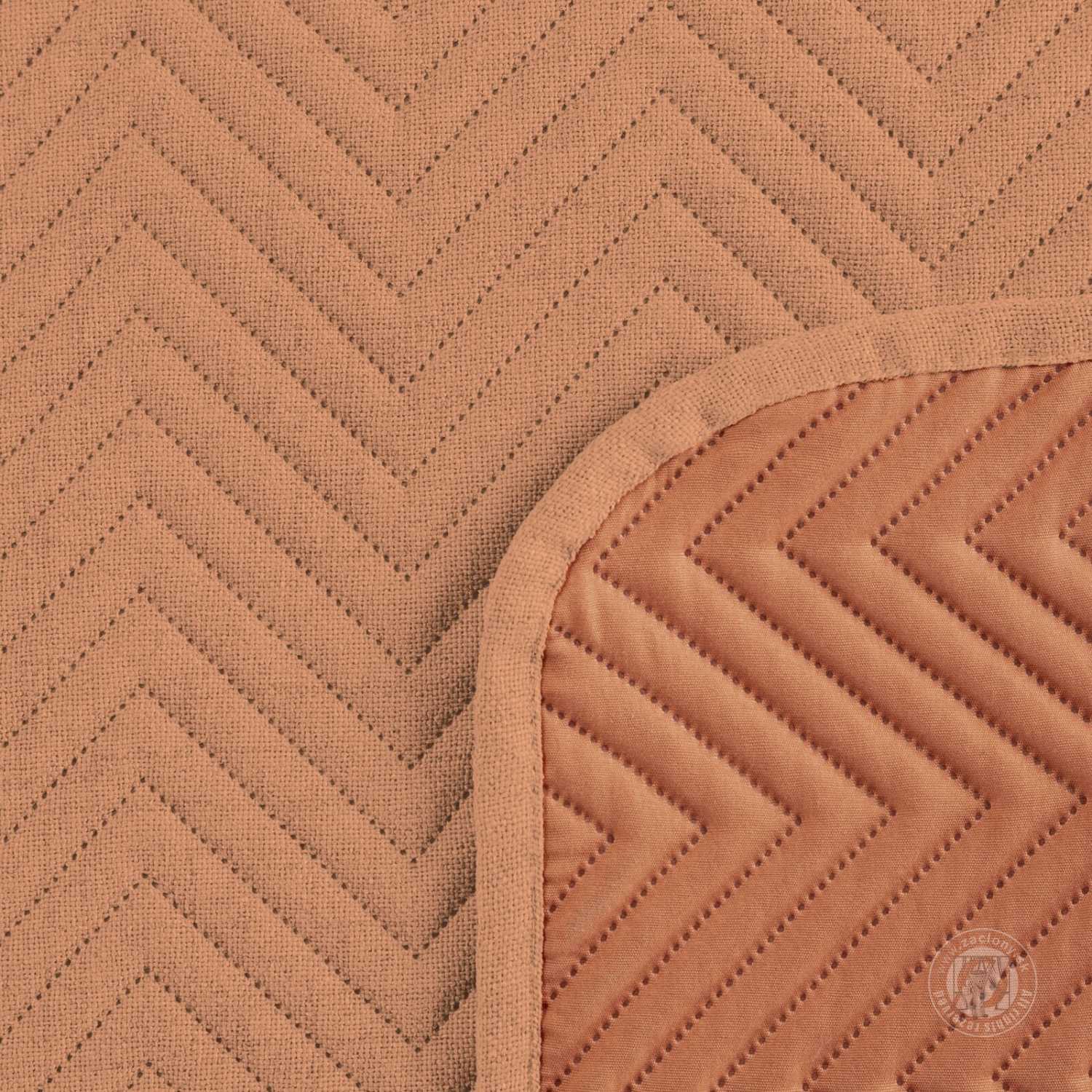 Prehoz na posteľ s ľanovou štruktúrou LEN3 200x220 cm tehlový