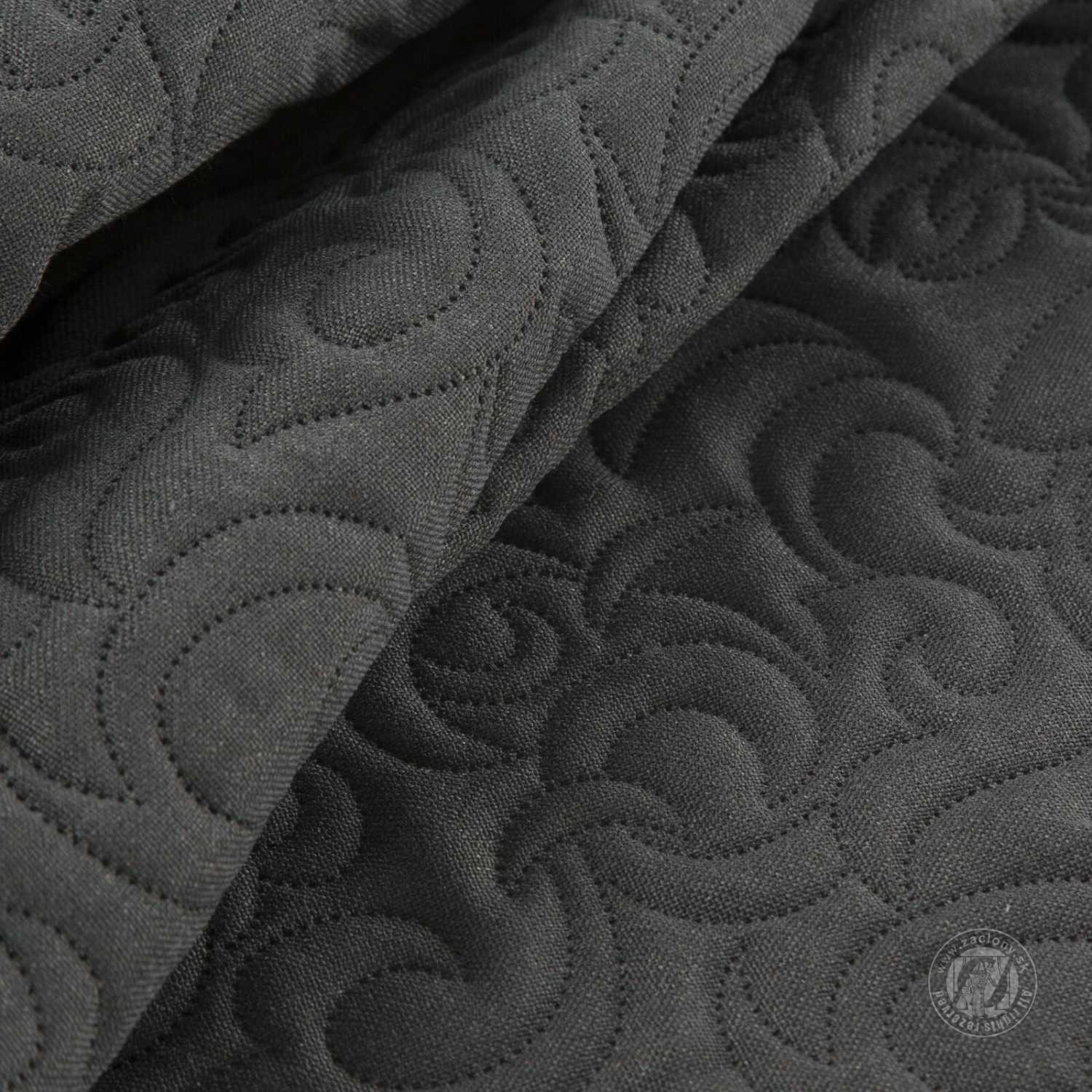 Prehoz na posteľ s ľanovou štruktúrou LEN4 220x240 cm grafitový