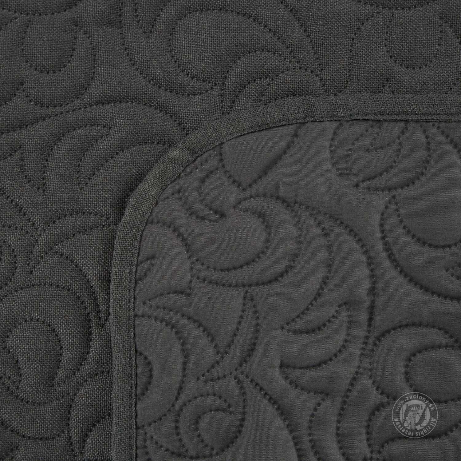 Prehoz na posteľ s ľanovou štruktúrou LEN4 220x240 cm grafitový