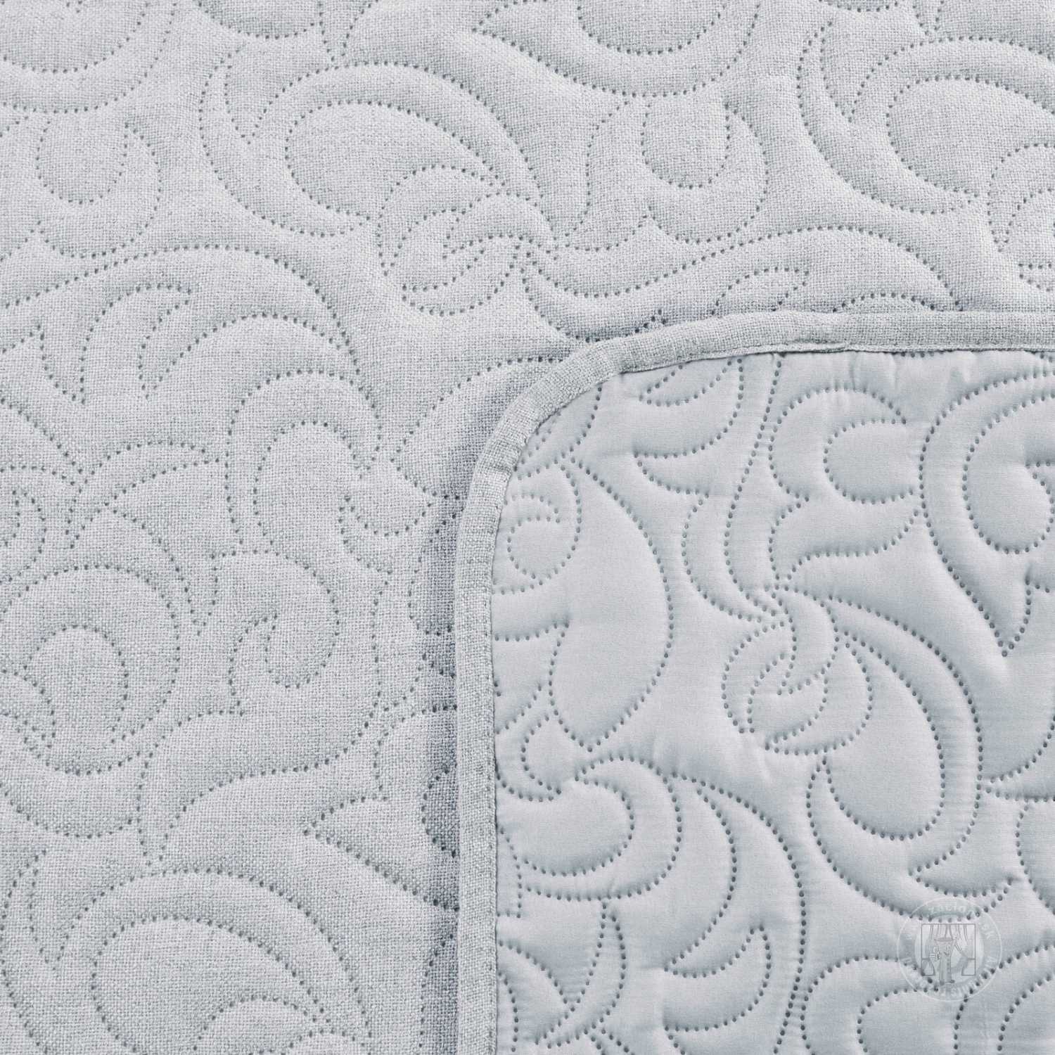 Prehoz na posteľ s ľanovou štruktúrou LEN4 220x240 cm strieborný