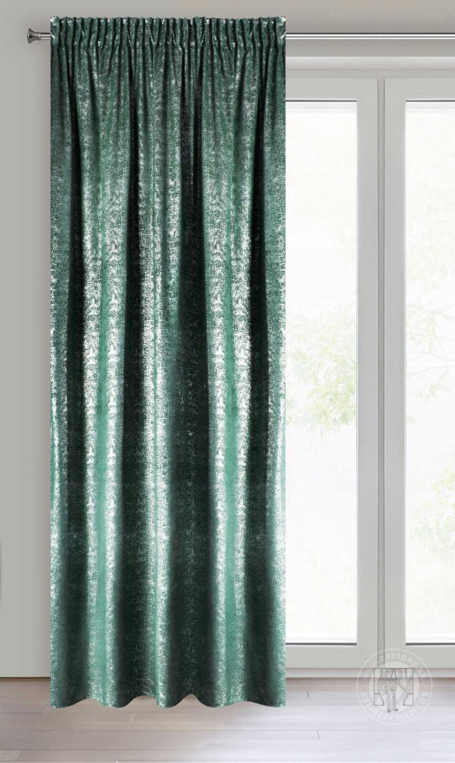 Záves na páske CYPRUS tyrkysový 140x270cm