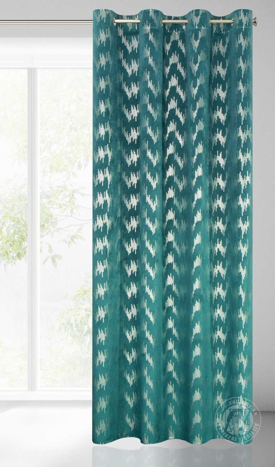 Záves CHILL na krúžkoch 140x250 cm tyrkysový