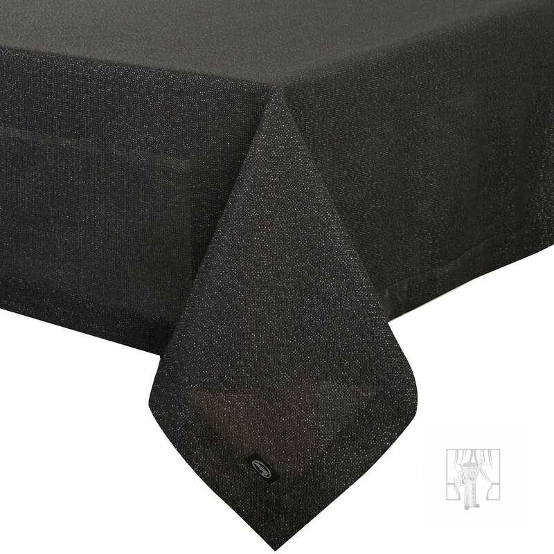Hotový obrus STELLA1 145x300cm čierny so striebornou niťou