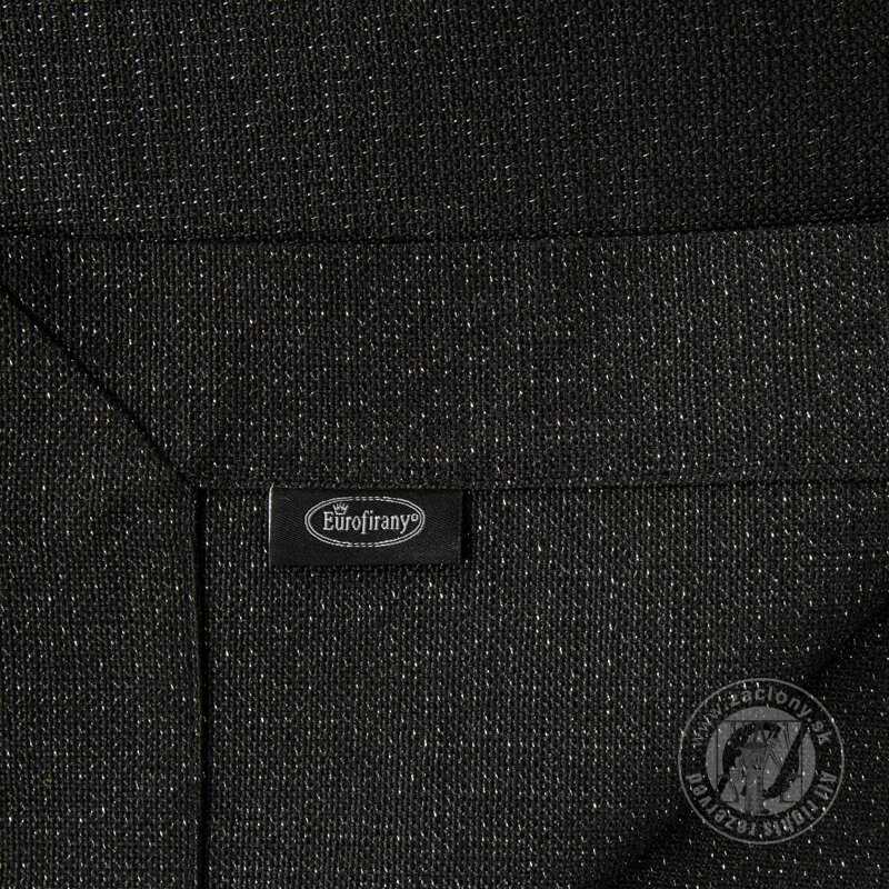 Hotový obrus STELLA1 145x350cm čierny so striebornou niťou