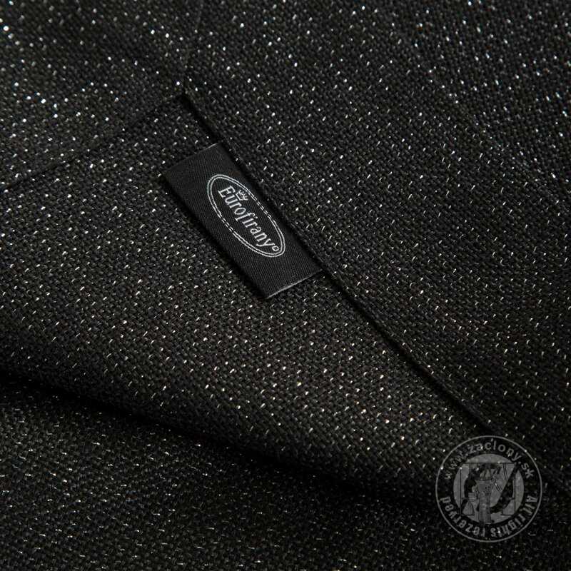 Hotový obrus STELLA1 145x350cm čierny so striebornou niťou