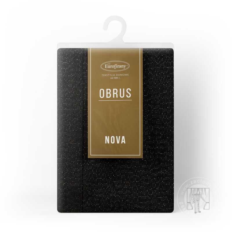 Hotový obrus STELLA1 145x350cm čierny so striebornou niťou