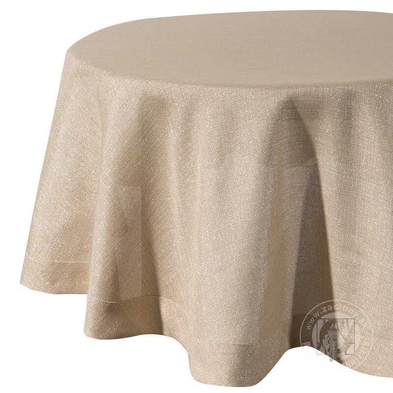 Okrúhly obrus STELLA1 180cm béžový so zlatou niťou