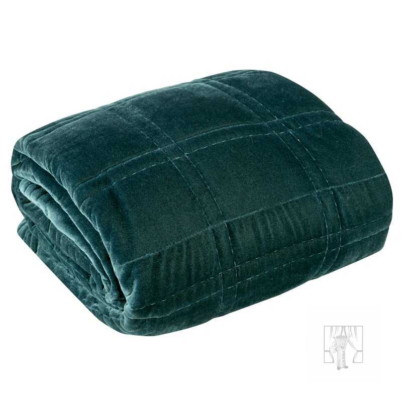 Zamatový prehoz na posteľ PREMIUM KRISTIN 220x240cm tmavý mätový