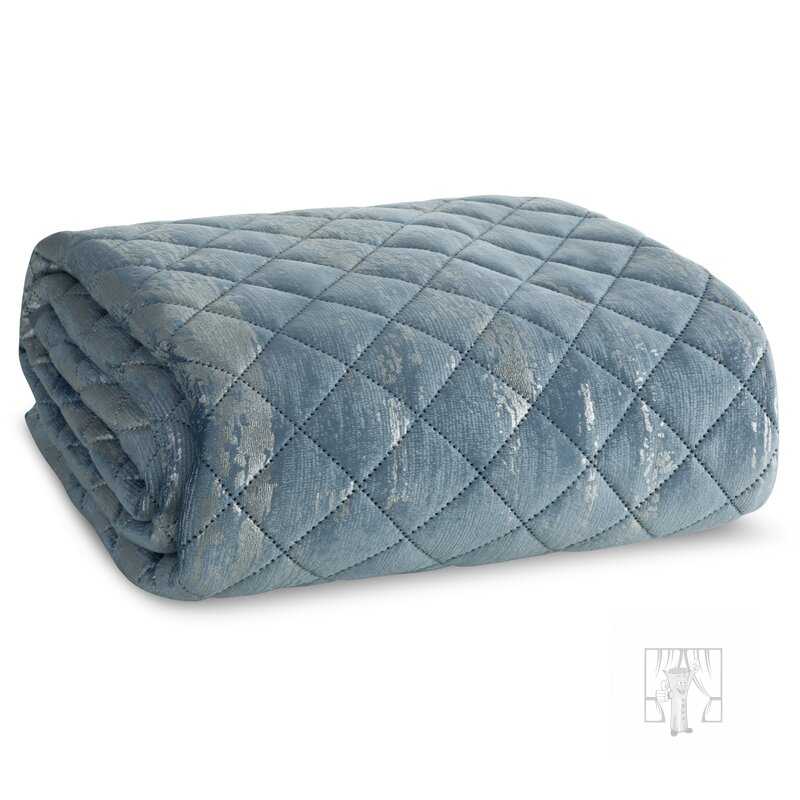 Prehoz na posteľ BLINK3 220x240cm modrá/strieborná