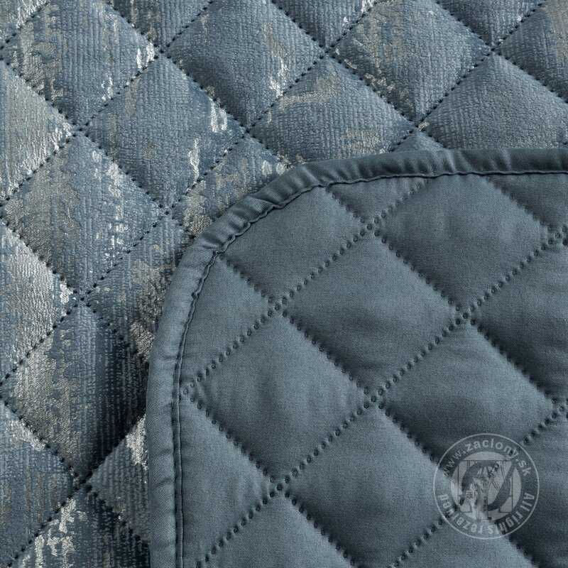 Prehoz na posteľ BLINK3 220x240cm modrá/strieborná