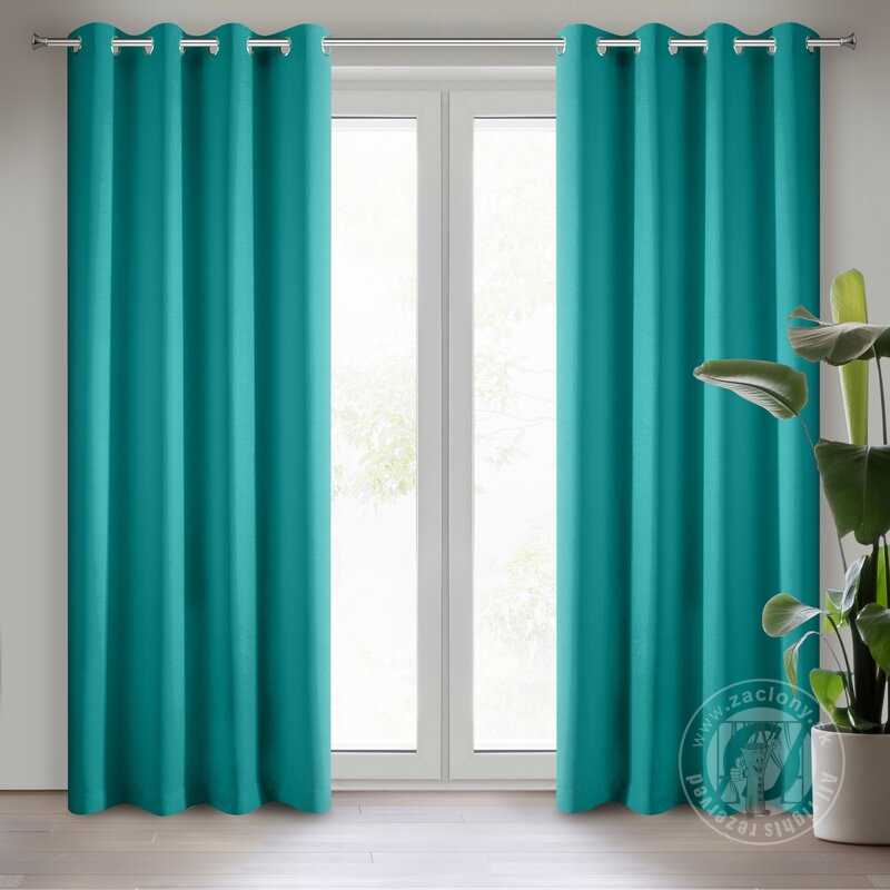 Záves RITA na krúžkoch tyrkysový 140x250cm