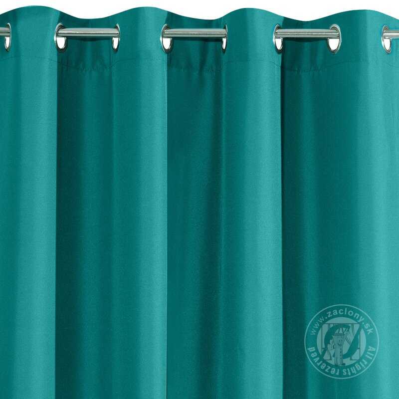 Záves RITA na krúžkoch tyrkysový 140x250cm