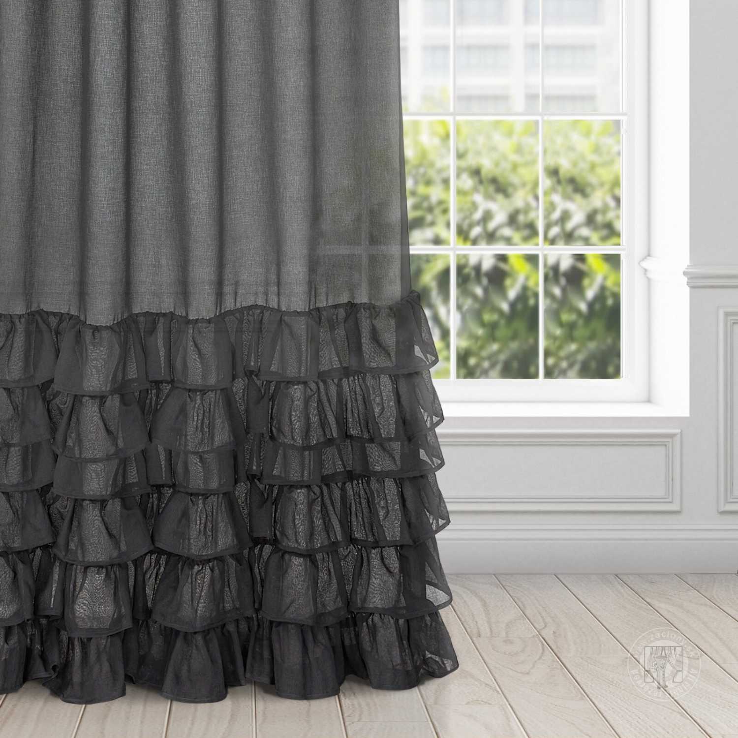 Záclona DOLLY na páske 140x250 cm čierna