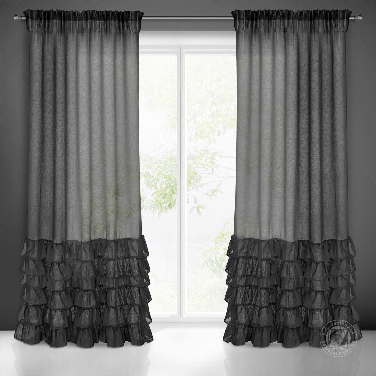 Záclona DOLLY na páske 140x250 cm čierna