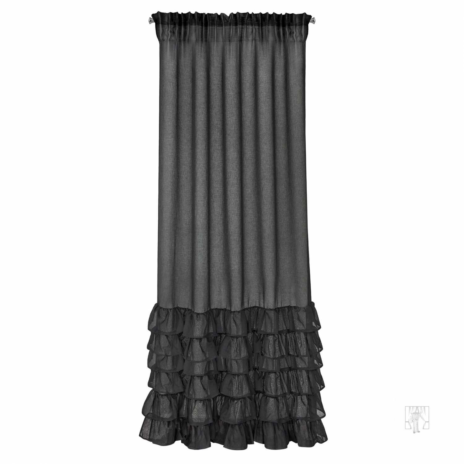 Záclona DOLLY na páske 140x250 cm čierna