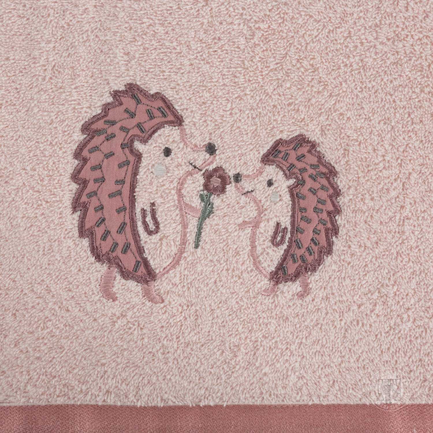 Detská osuška s kapucňou BABY 100x100cm ružová s ježkom