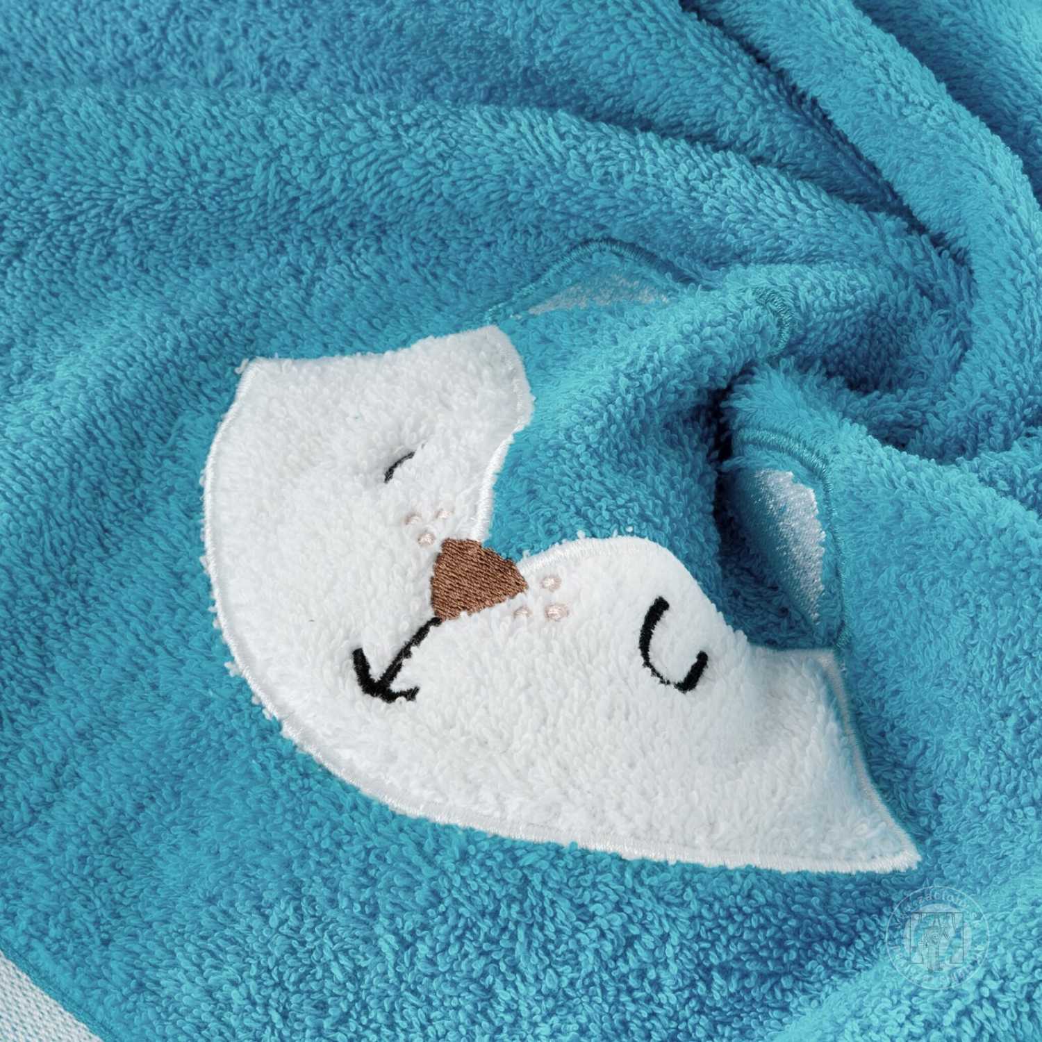 Detská osuška s kapucňou BABY 100x100cm modrá s líškou