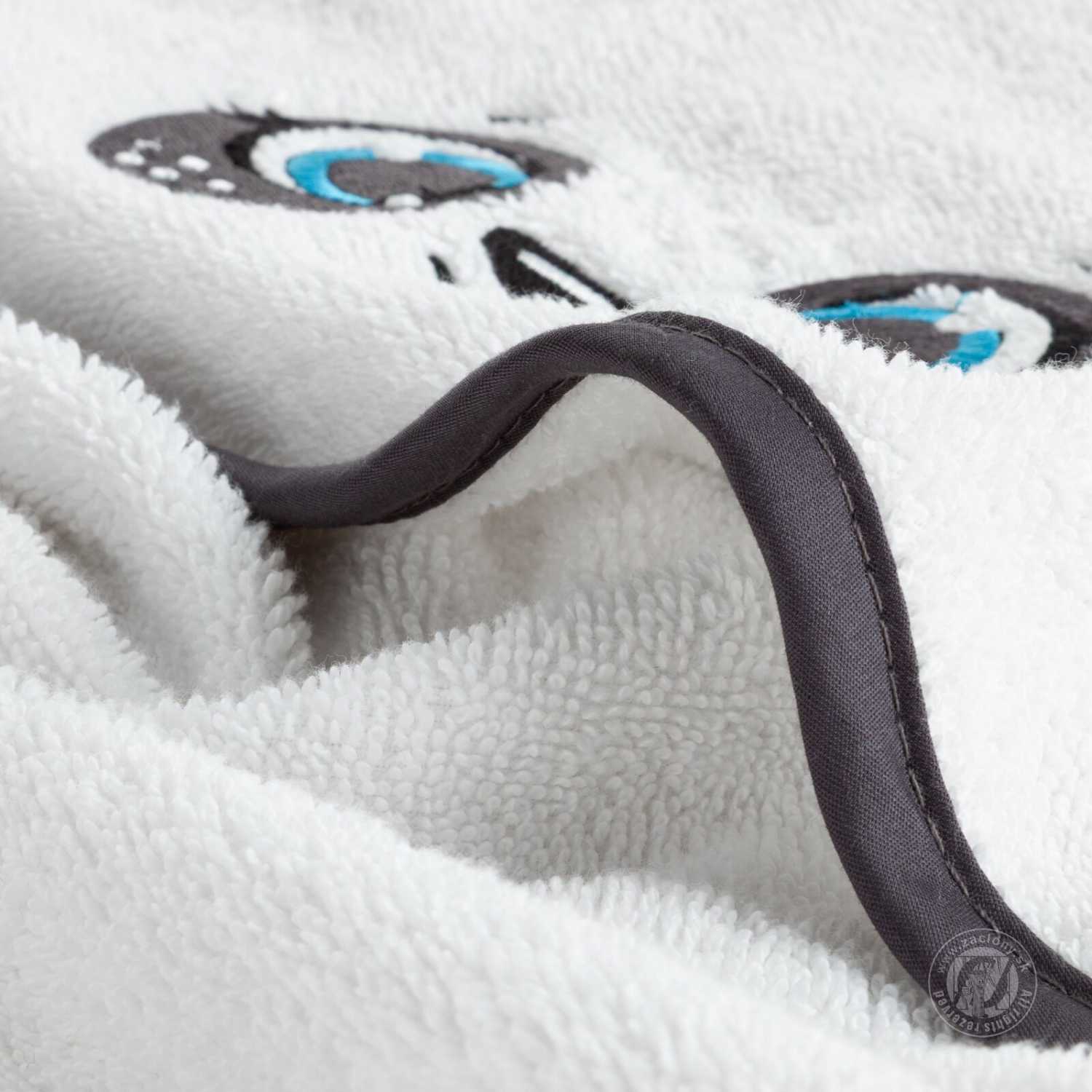 Detská osuška s kapucňou BABY 100x100cm biela s pandou