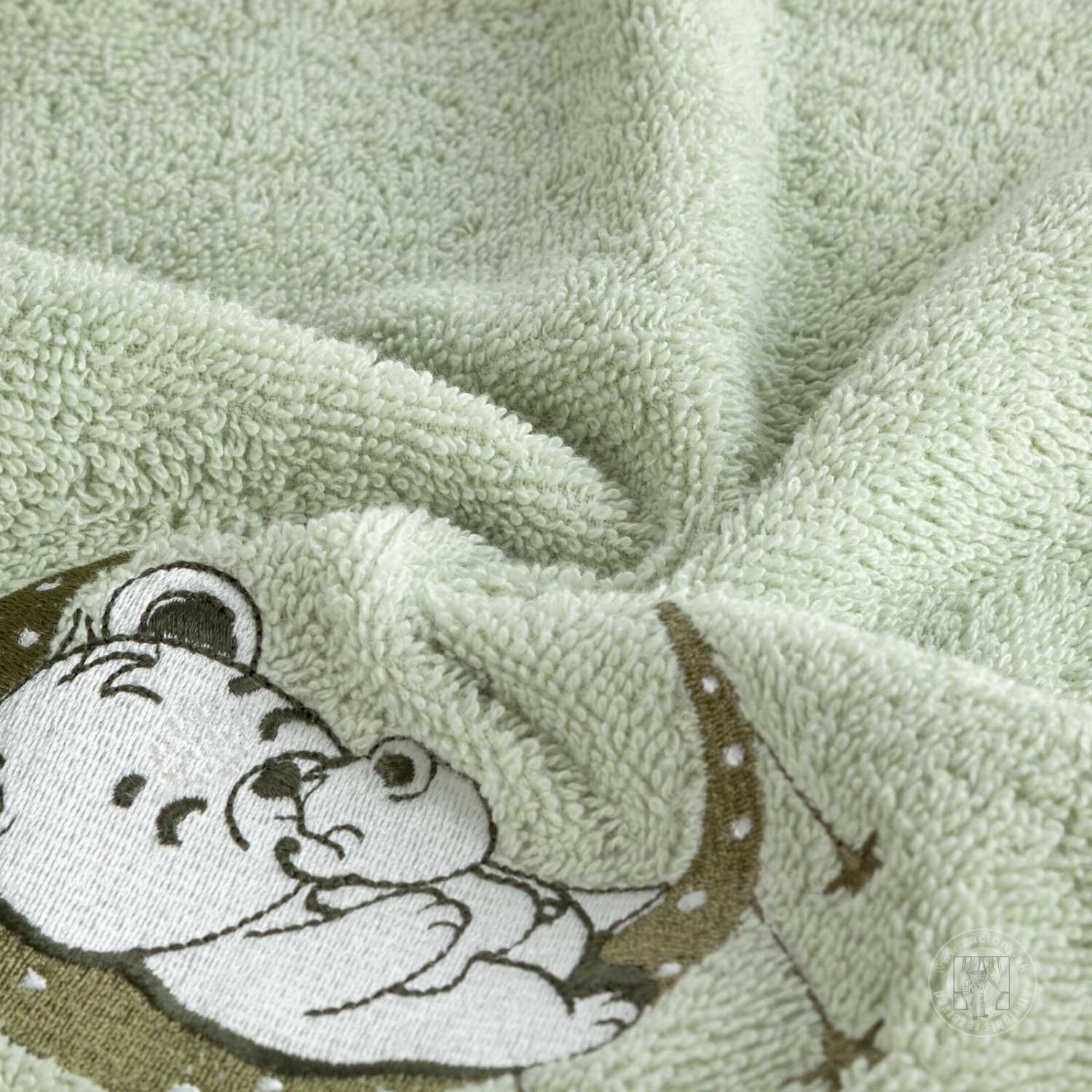 Detské pončo s kapucňou BABY 60x120cm zelené s medvedíkom