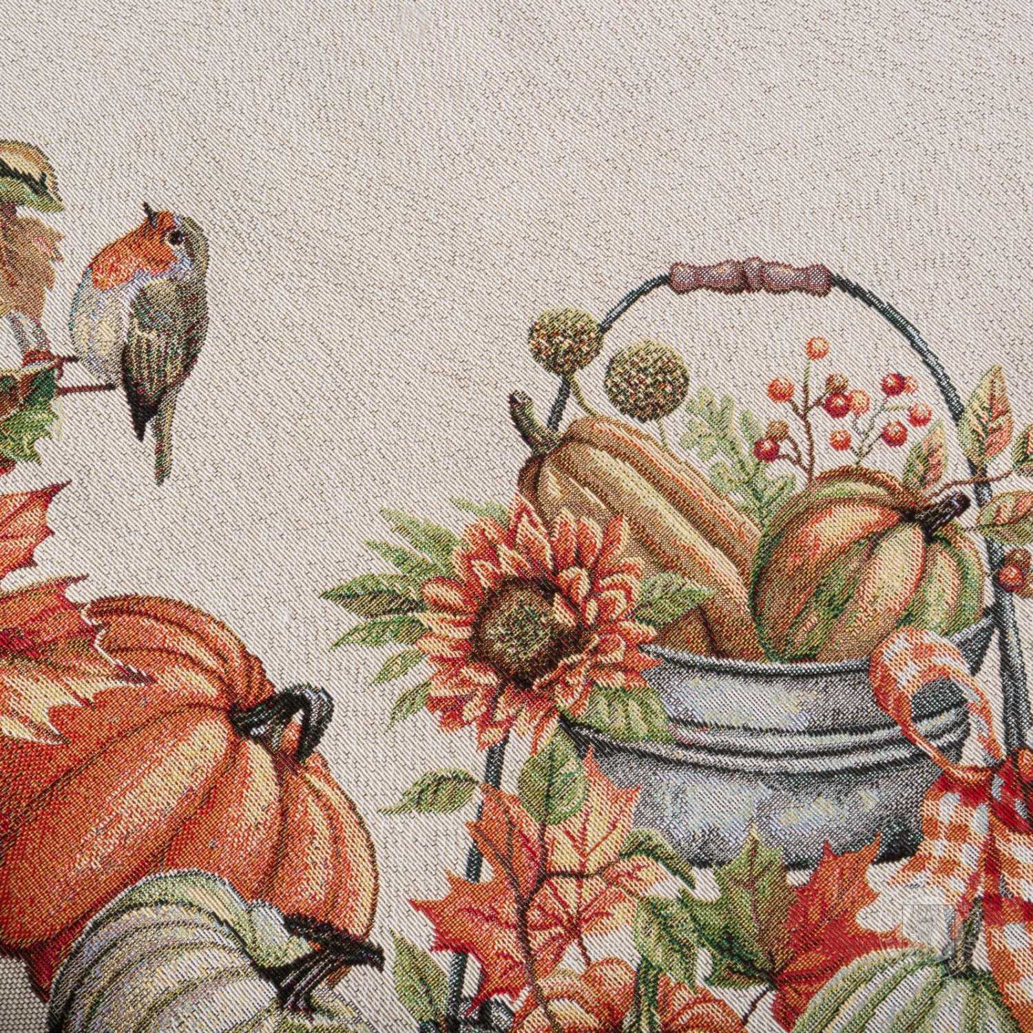Gobelínový obrus 140x180cm s tekvicami a vtáčikmi
