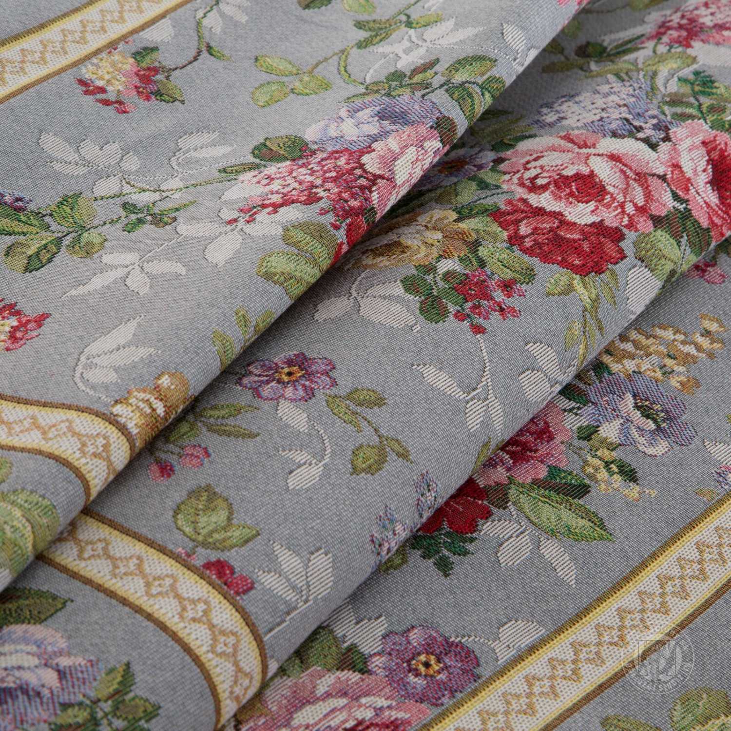 Gobelínový obrus 100x100cm sivý/kvetinový