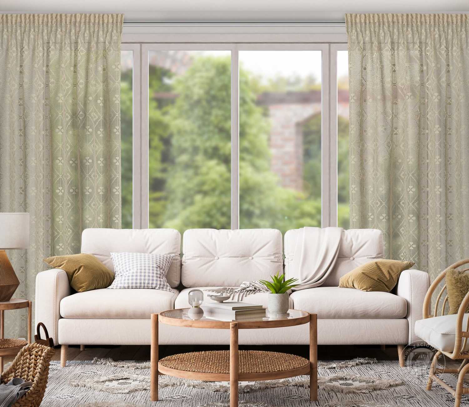  Záclona NELA na páske 140x270 cm béžová