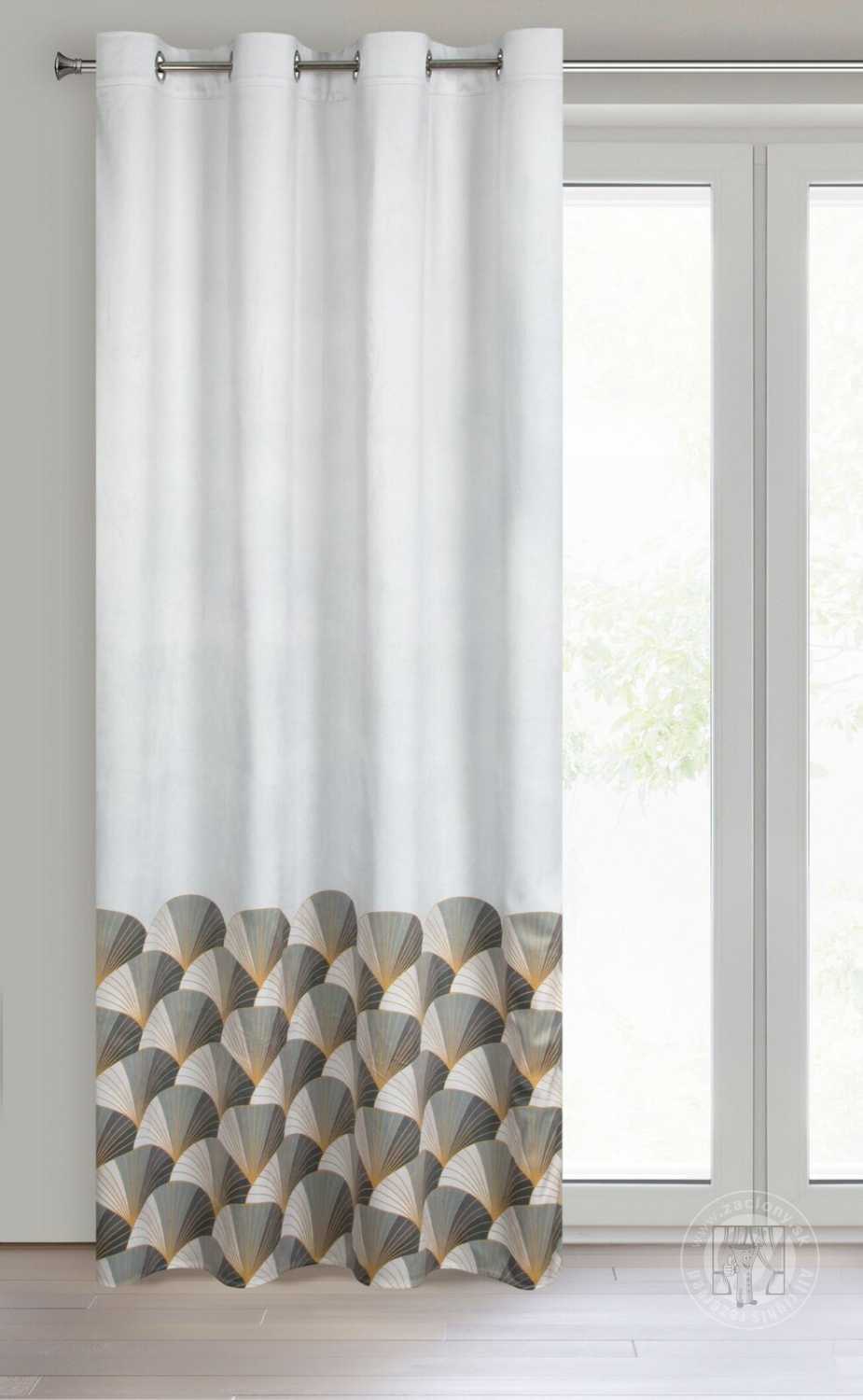 Záves GINA na krúžkoch 140x250 cm biely/sivý