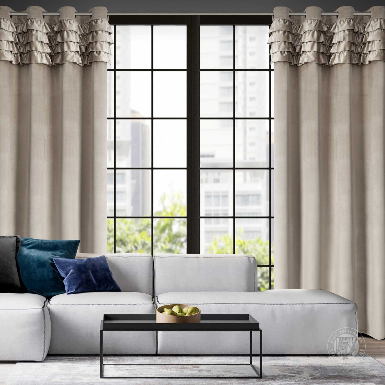 Záves ERIN na krúžkoch 140x250 cm béžový