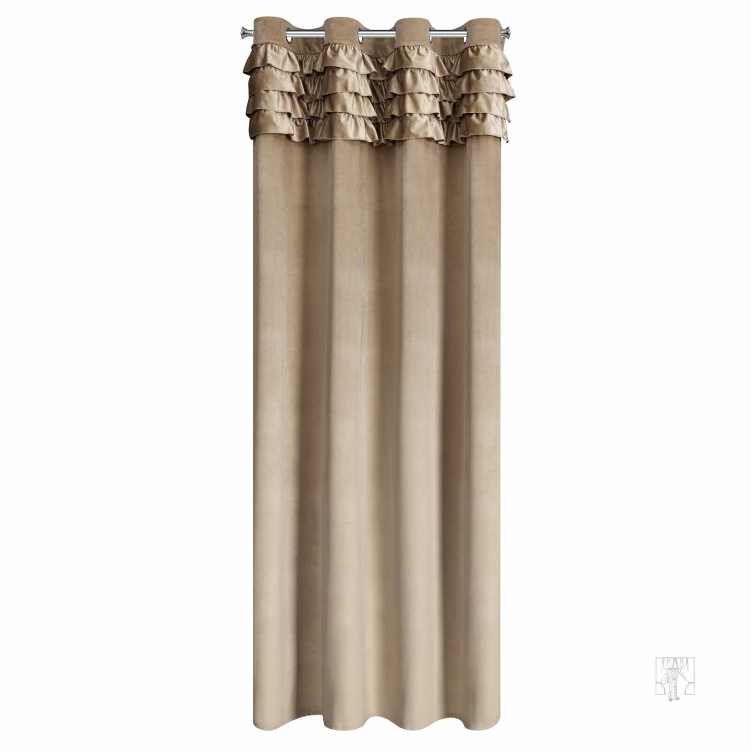 Záves ERIN na krúžkoch 140x250 cm tmavobéžový
