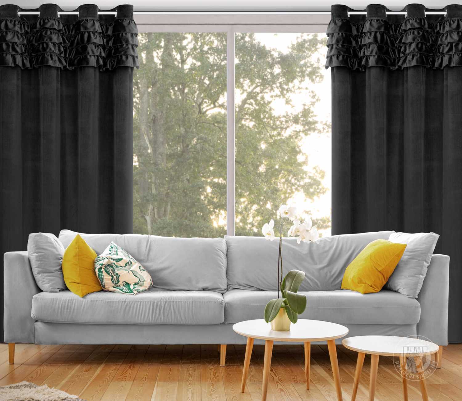 Záves ERIN na krúžkoch 140x250 cm čierny