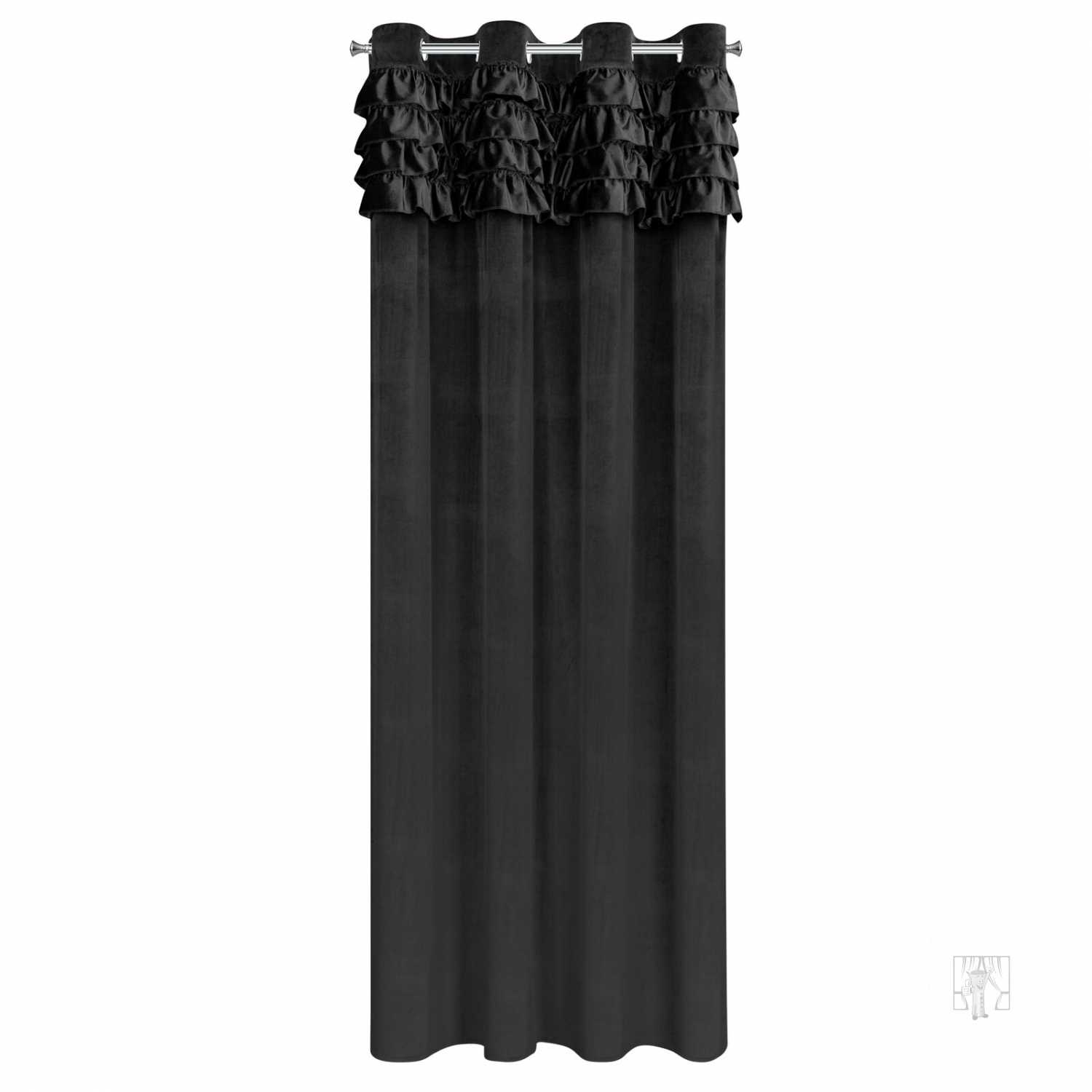 Záves ERIN na krúžkoch 140x250 cm čierny