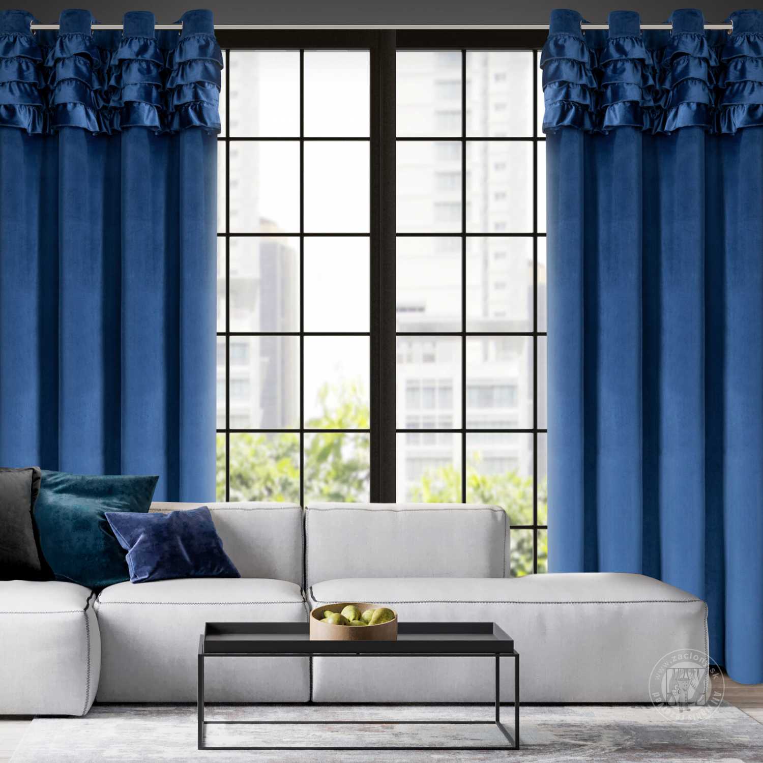 Záves ERIN na krúžkoch 140x250 cm modrý